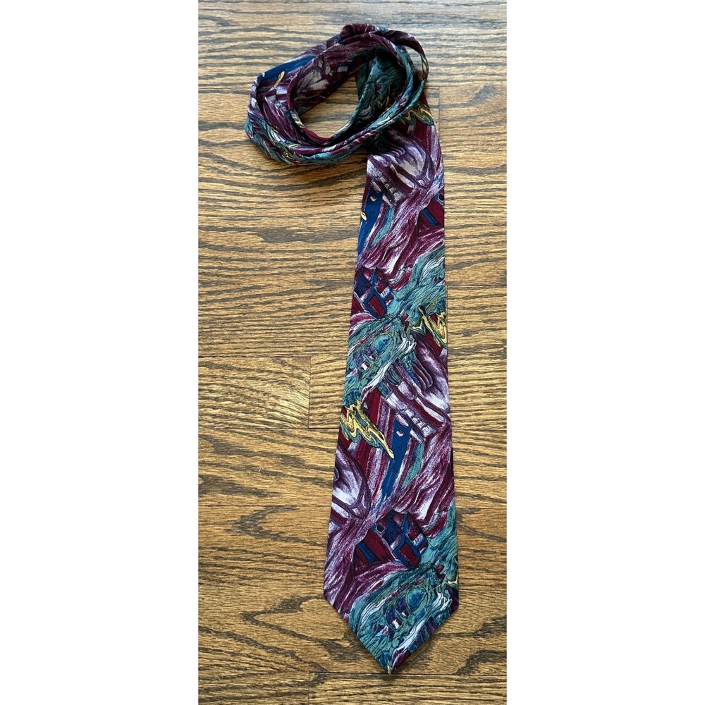 Deadstock Jerry Garcia Banyan Trees Silk Tie Mens OS Psychedelic Grateful Dead
